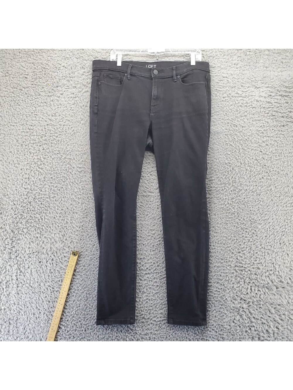 Loft Jeans Womens Size 12 Black Modern Skinny Stretch Mid Rise Denim Pants